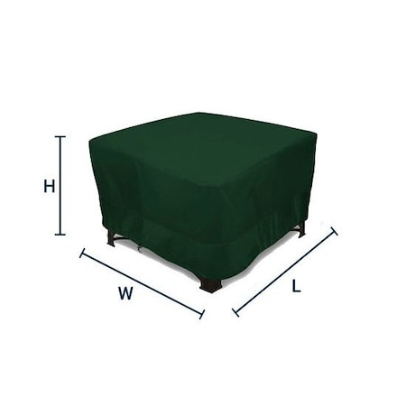 Eevelle Meridian Square Table/Firepit Cover, Hunter Green, 42 in L x 42 in W x 25.5 in H MDTSQFM-HTR